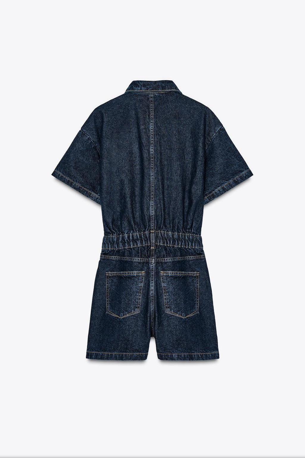 Denim Utility Playsuit with Chest Pockets – Women's Short Boilersuit