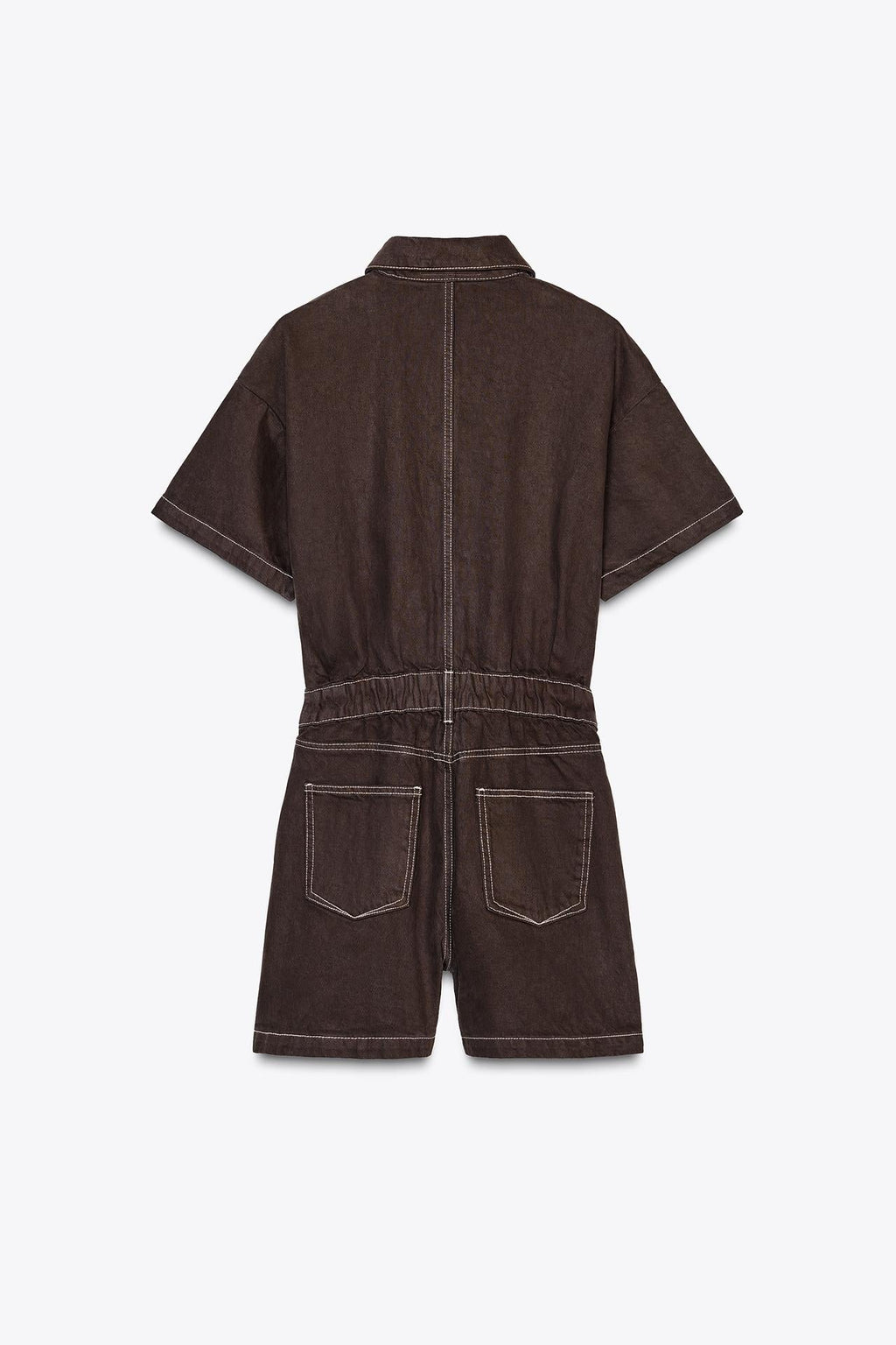 Denim Utility Playsuit with Chest Pockets – Women's Short Boilersuit