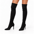 Women's suede-look Over-the-Knee Heeled Boots