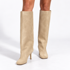 Women's suede-look Knee-High Boots – Square-Toe High-Heel Style