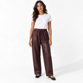 Women's High-Waist Faux Leather Tapered Trousers