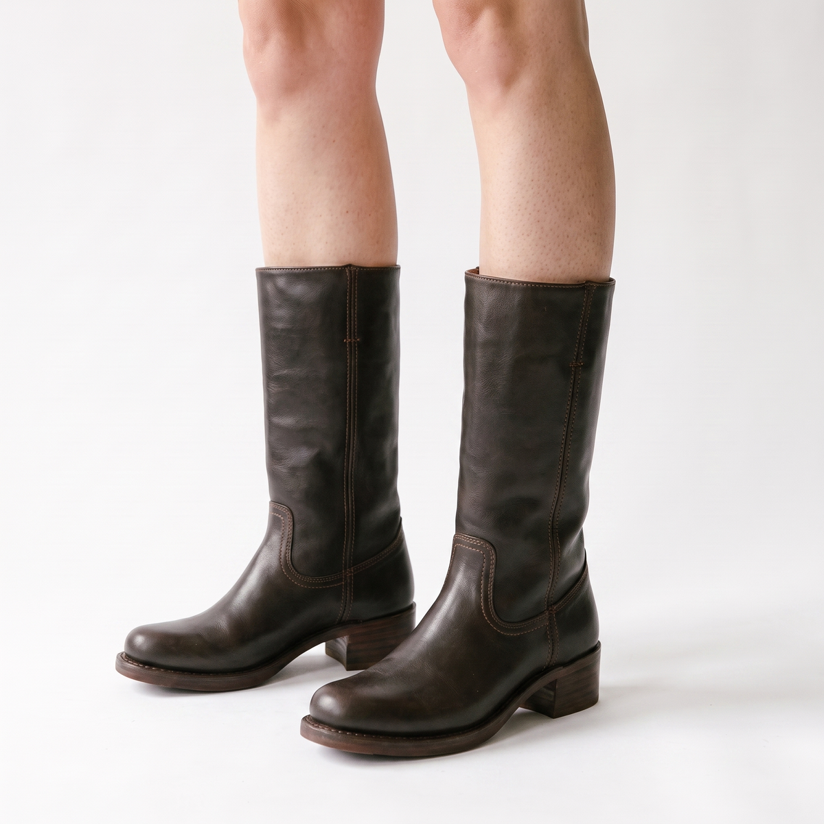 Structured Riding Boots – Square Toe Block Heel