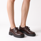 Brogue Wingtip Platform Oxford Shoes – Leather-Look