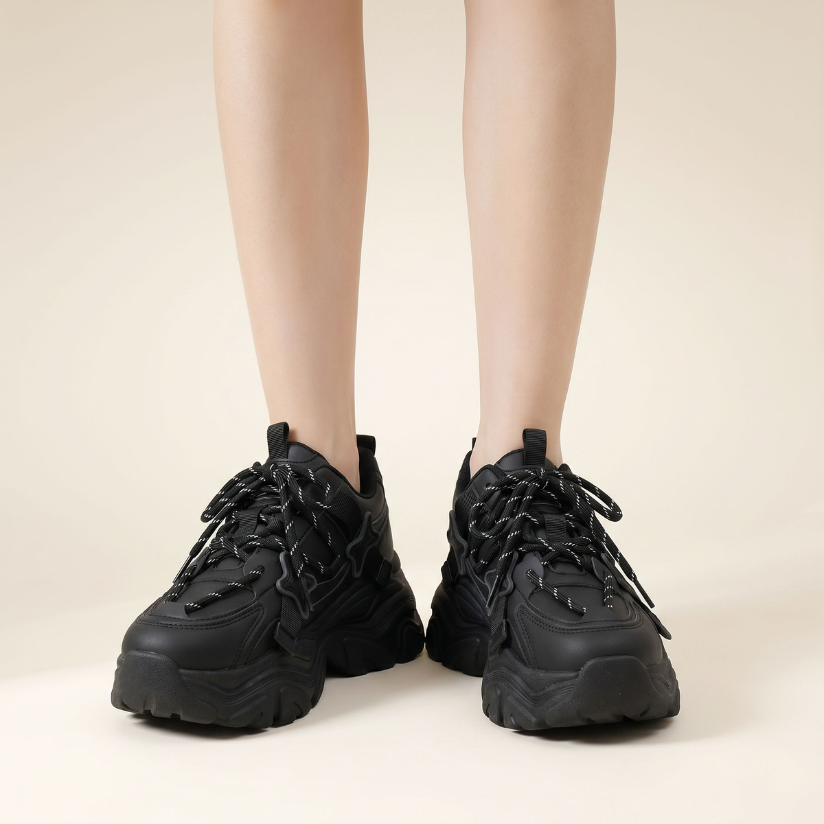 Star Patch Chunky Platform Trainers