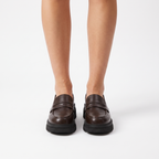 Chunky Platform Penny Loafers – Slip-On Leather-Look