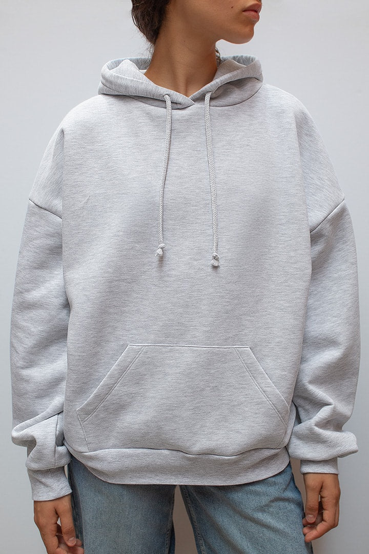 Grey Hoodie with Sequin Angel Wings – Sparkle Back Print Hoodie