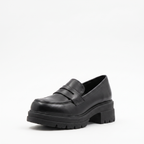 Chunky Platform Penny Loafers – Slip-On Leather-Look