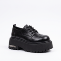 Colour-Washed Brogue Derby Shoes with Platform Sole