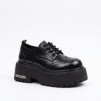 Colour-Washed Brogue Derby Shoes with Platform Sole