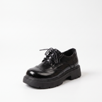 Brogue Wingtip Platform Oxford Shoes – Leather-Look