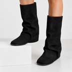 Women's Cowhide leather-look Mid-Calf Boots