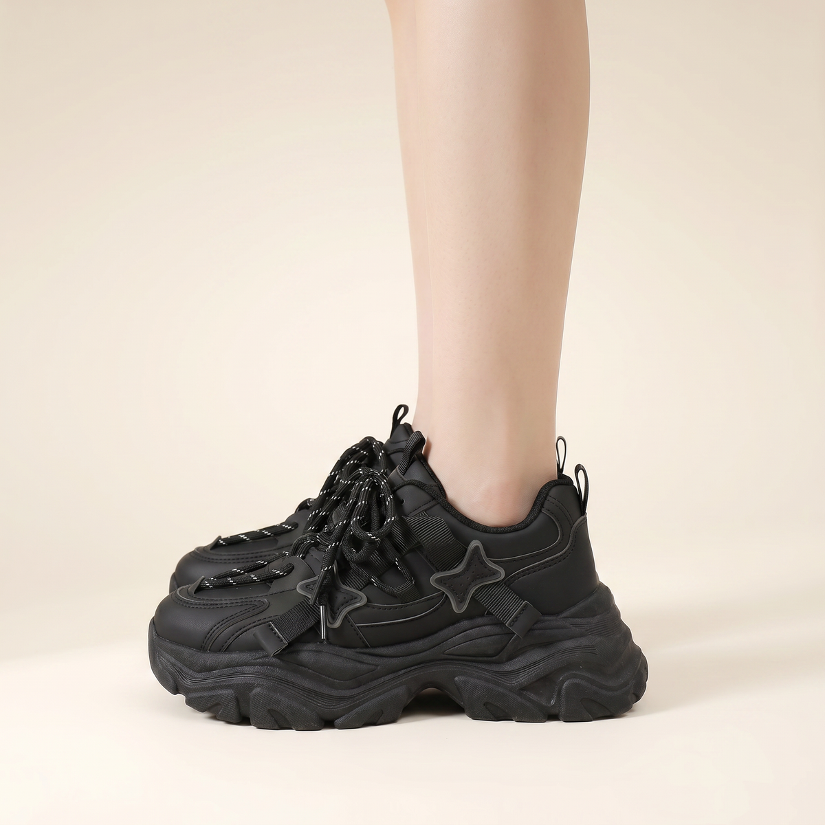 Star Patch Chunky Platform Trainers