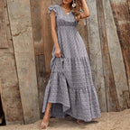 Boho V-Neck Floral Print Dress Short Sleeves | Meave & Ivy