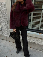 Faux Fur Winter Coat with Wide Collar – Soft Luxury Coat