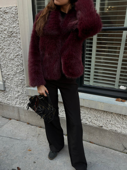 Faux Fur Winter Coat with Wide Collar – Soft Luxury Coat