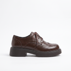 Brogue Wingtip Platform Oxford Shoes – Leather-Look