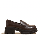 Chunky Platform Penny Loafers – Slip-On Leather-Look