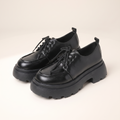 Patent Lace-Up Platform Loafers with Lug Sole