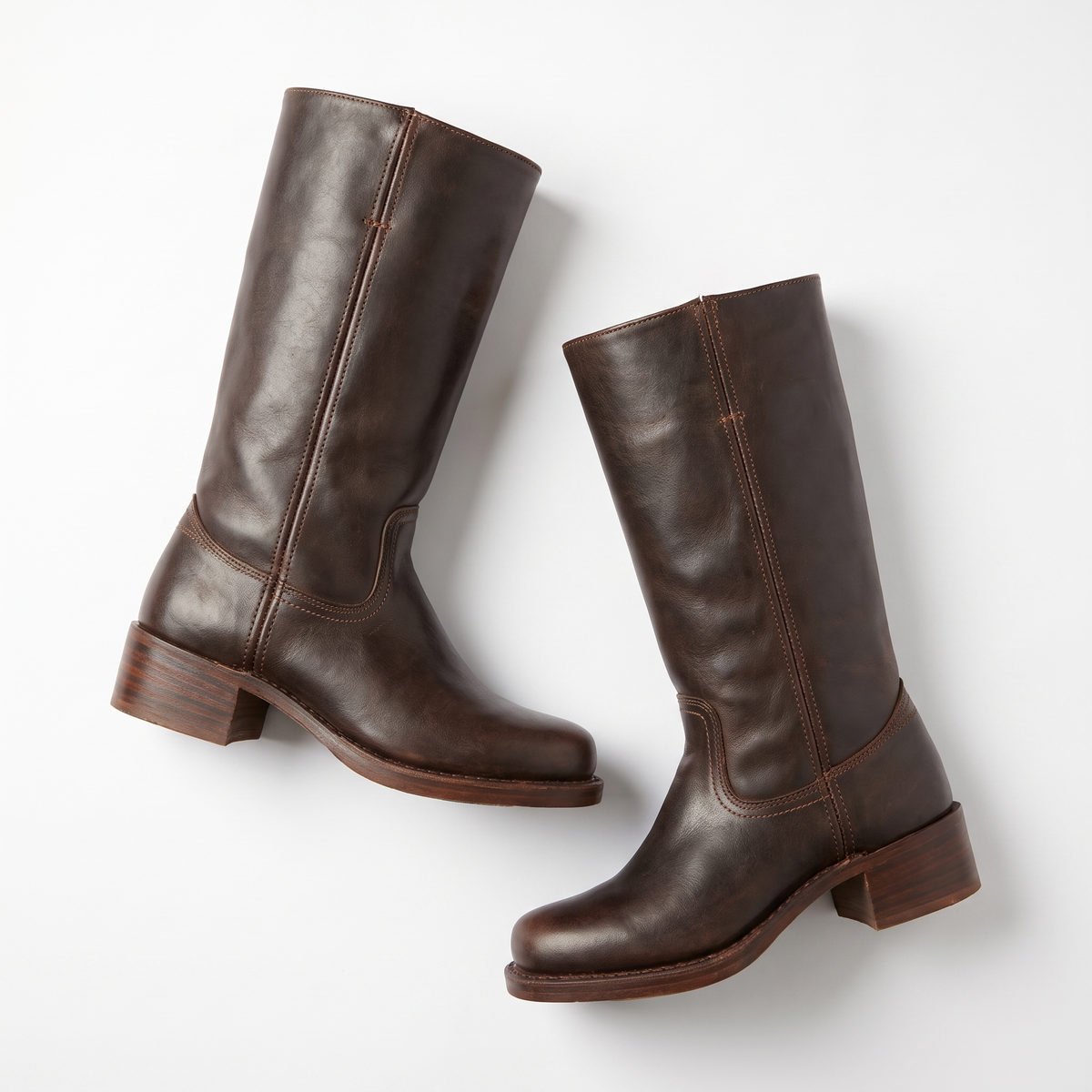 Structured Riding Boots – Square Toe Block Heel