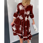 Floral Print Elegant Fit Autumn Dress | Meave & Ivy