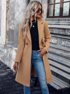 A-Line Padded Coat with Double Buttons