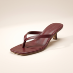 Square Toe Kitten Heel Mules – Slim Strap Design
