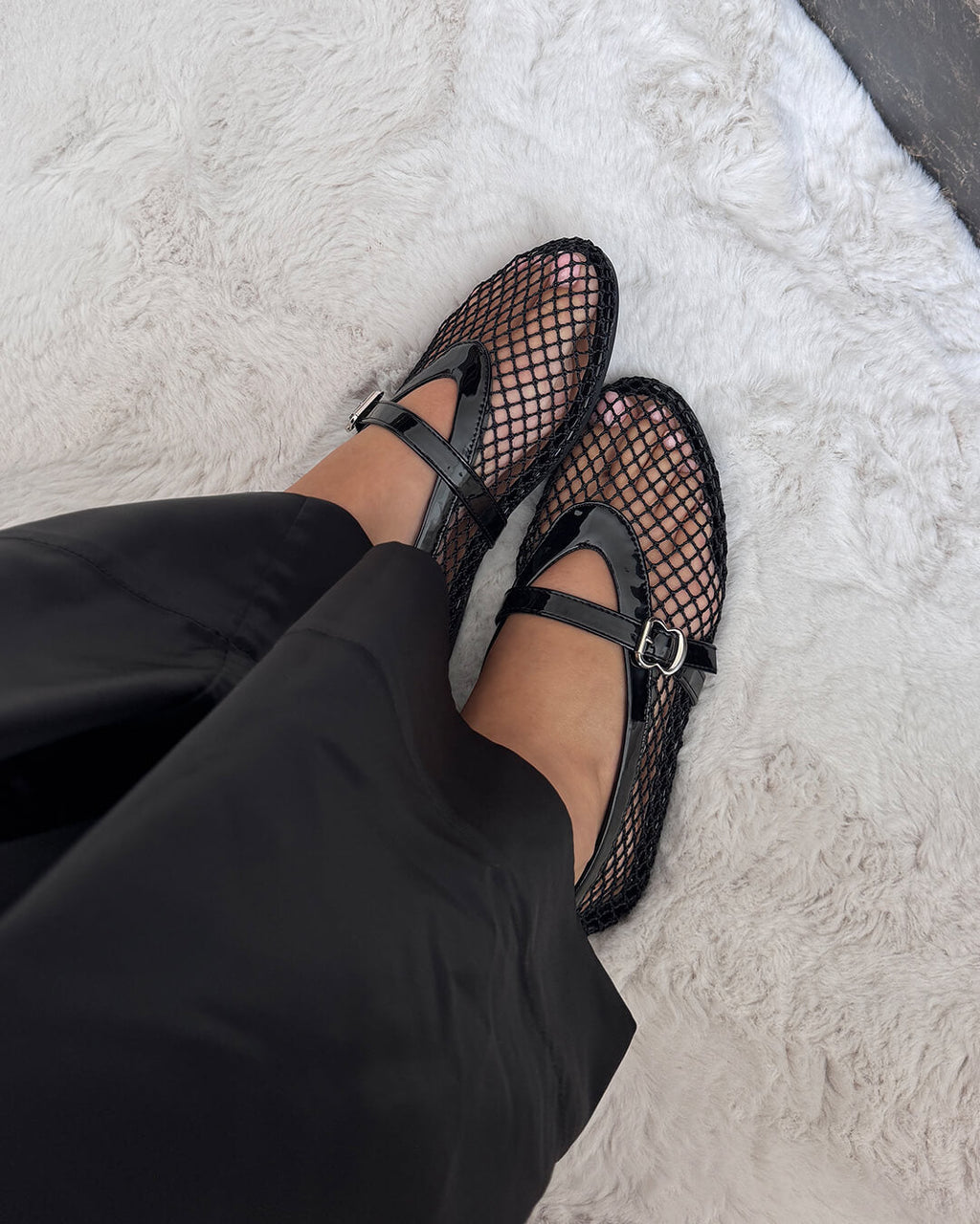 Mesh Mary Jane Flats with Strap – Breathable Ballet Flats