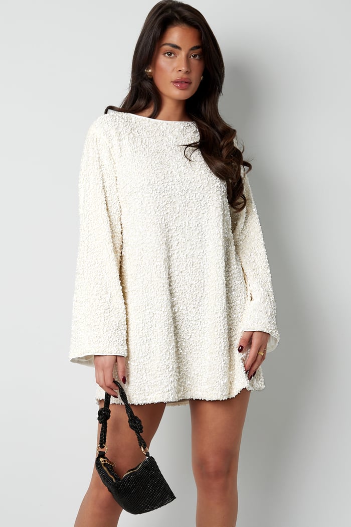 Sequin Mini Dress with Satin Back Bow – Glossy Party Dress
