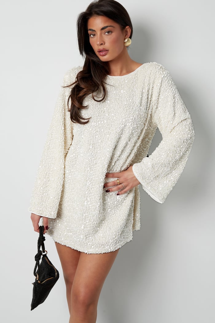 Sequin Mini Dress with Satin Back Bow – Glossy Party Dress