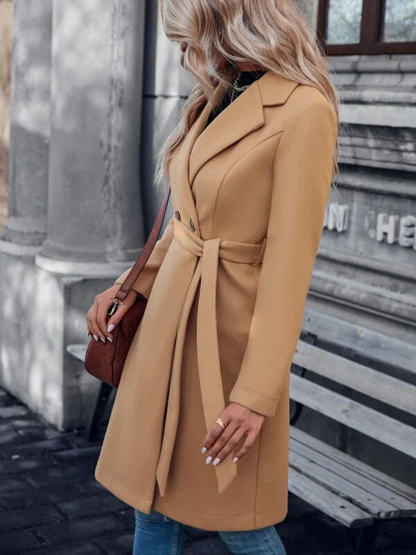 A-Line Padded Coat with Double Buttons