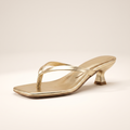 Square Toe Kitten Heel Mules – Slim Strap Design