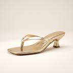 Square Toe Kitten Heel Mules – Slim Strap Design