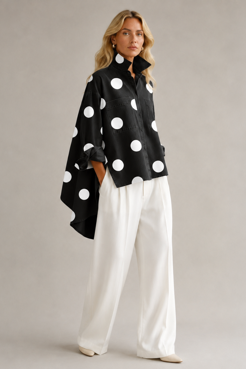 Polka Dot Blouse – Women's Summer Everyday Blouse