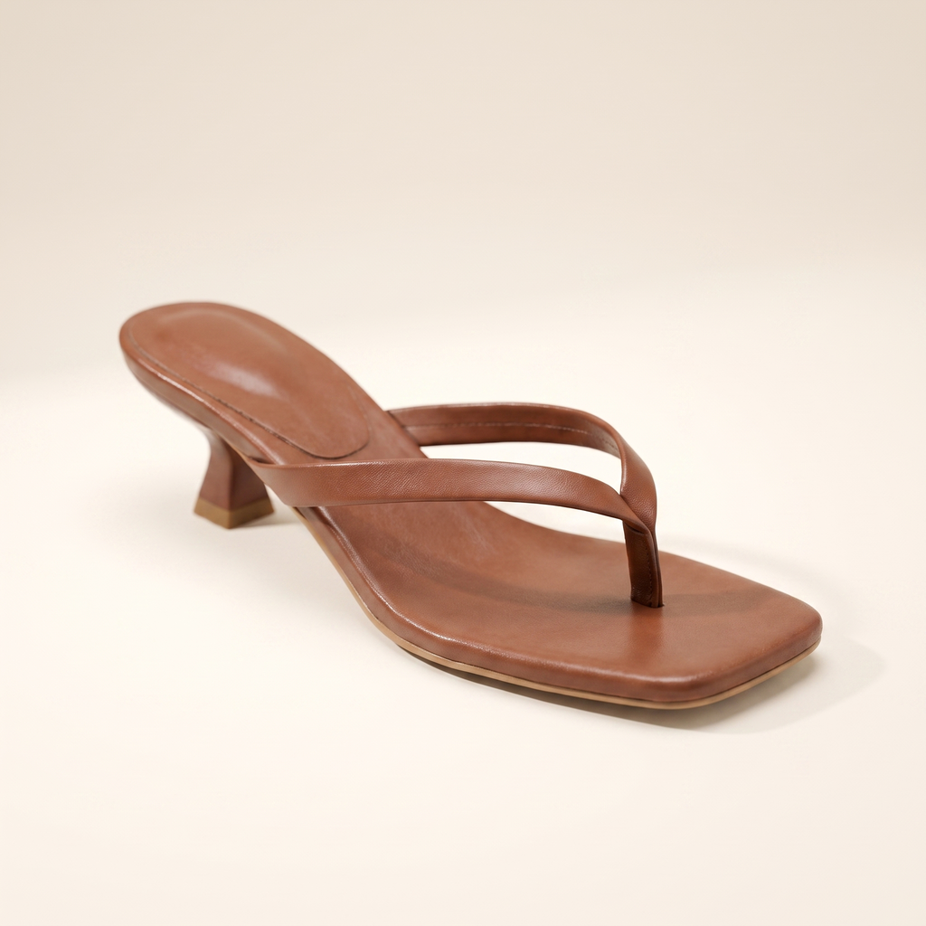 Square Toe Kitten Heel Mules – Slim Strap Design