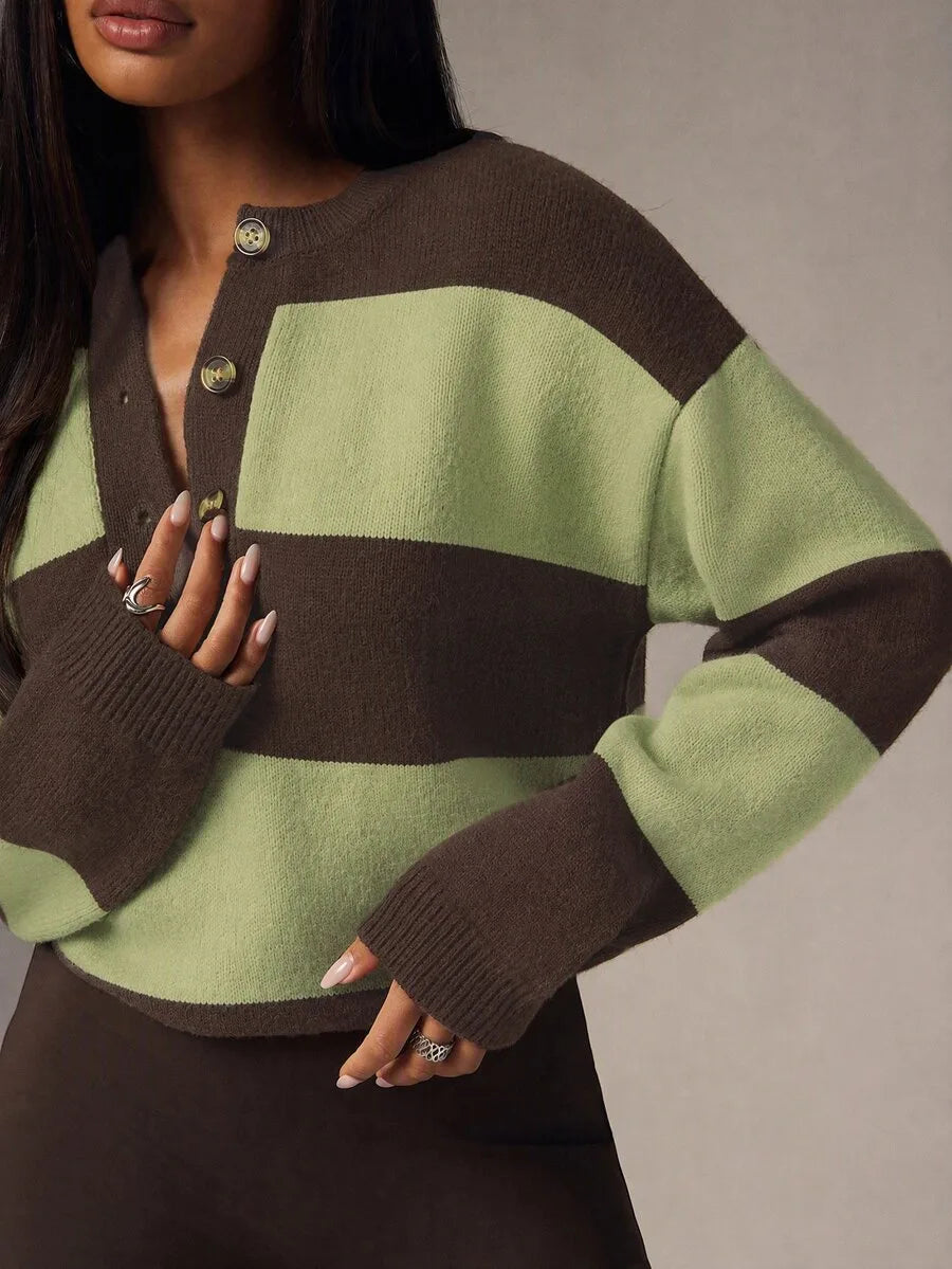 Women's Oversized Sweater with Buttons