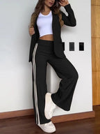 Women's Blazer and Side-Stripe Trouser Set