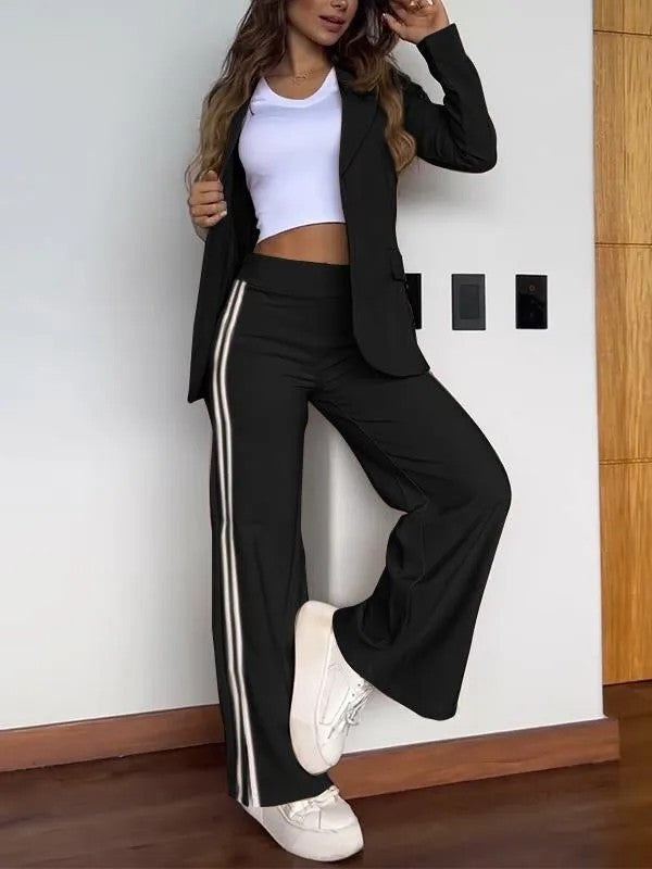 Women's Blazer and Side-Stripe Trouser Set