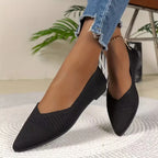 Pointed Toe Knit Ballet Flats in 7 Colours