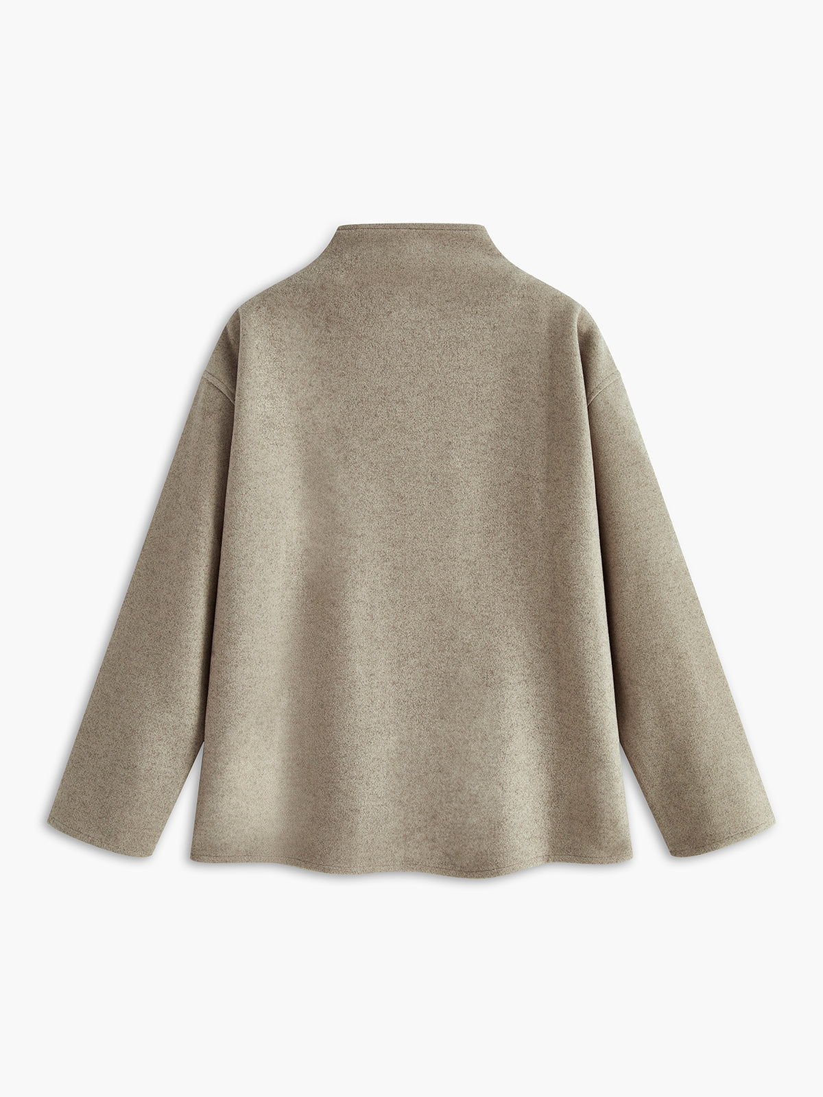 Women's Oversized Double-Breasted Short Coat with High Stand Collar