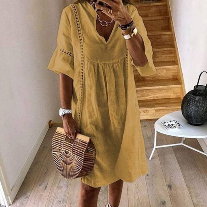 Boho Floaty Dress with Lace Details | Meave & Ivy
