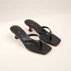 Square Toe Kitten Heel Mules – Slim Strap Design