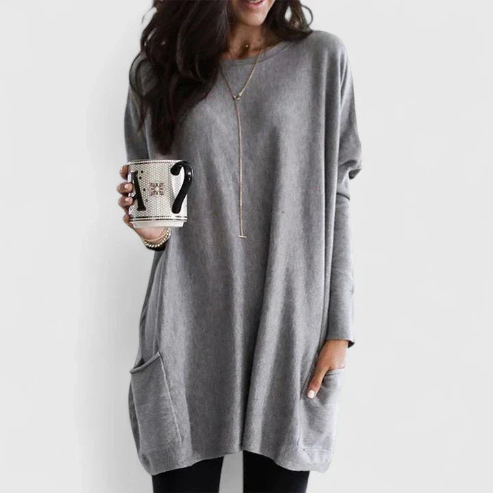 Women's Longline Sweater Tunic – Relaxed Long-Sleeve Style