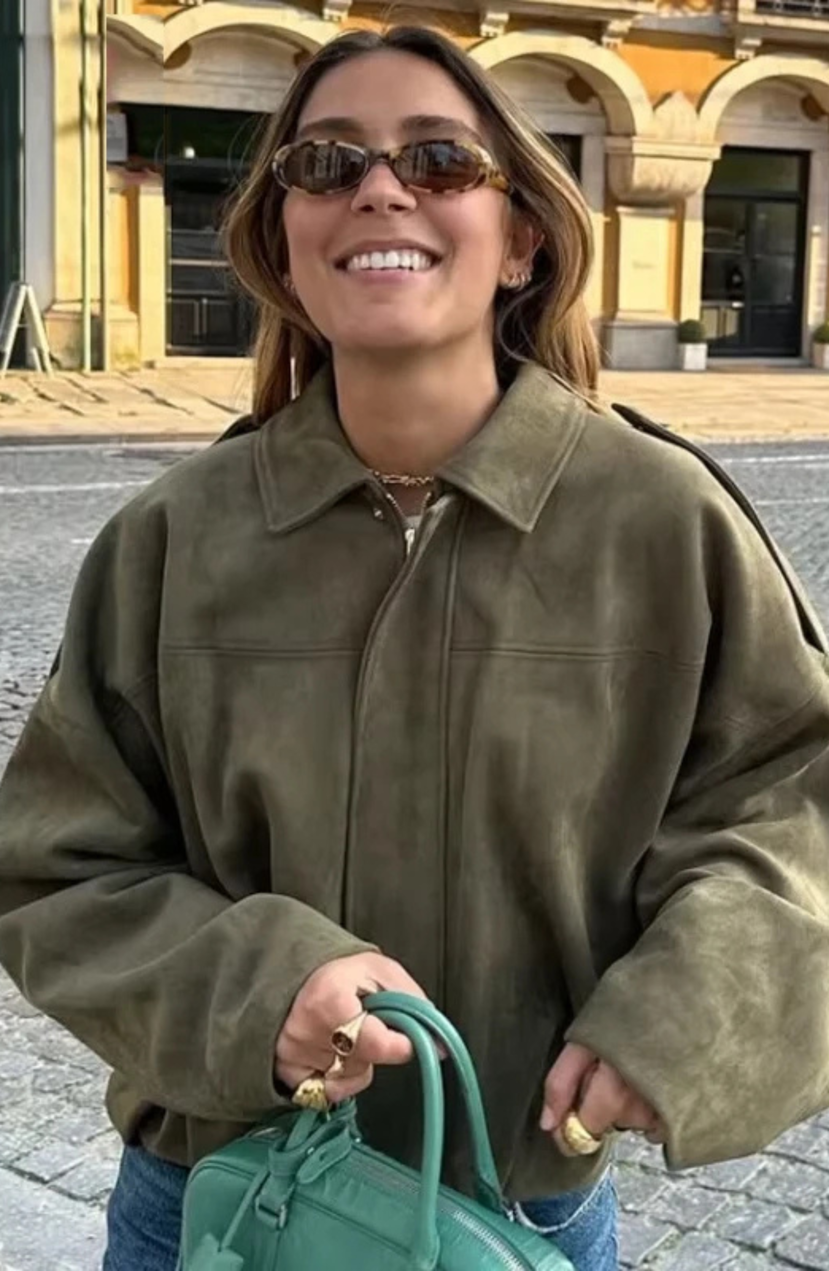 Camel Suede Cropped Bomber Jacket – Luxury Racing Coat | Meave & Ivy