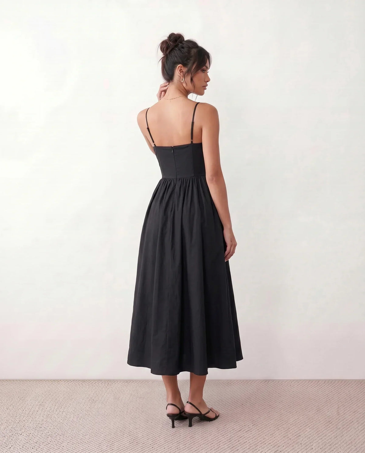 Spaghetti Strap Low Back Midi Dress