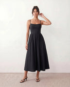 Spaghetti Strap Low Back Midi Dress