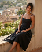 Spaghetti Strap Low Back Midi Dress