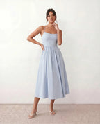 Spaghetti Strap Low Back Midi Dress