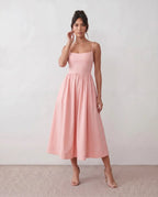 Spaghetti Strap Low Back Midi Dress
