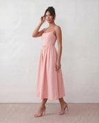 Spaghetti Strap Low Back Midi Dress