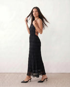 Pleated Halter Maxi Dress